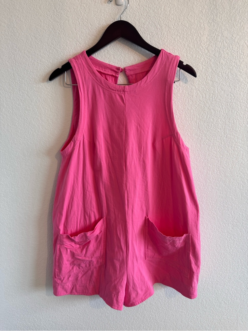 Pink Sleeveless Pocket Tunic Top